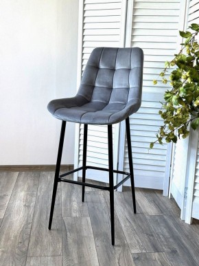 Барный стул ХОФМАН, цвет H-14 Серый, велюр / черный каркас М-City в Шадринске - shadrinsk.ok-mebel.com | фото 3