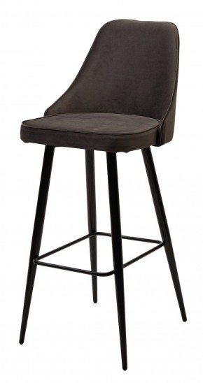 Барный стул NEPAL-BAR ГРАФИТ #14, велюр/ черный каркас (H=78cm) М-City в Шадринске - shadrinsk.ok-mebel.com | фото