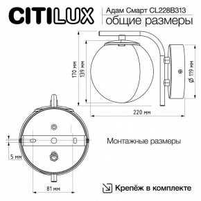 Бра Citilux Адам Смарт CL228B313 в Шадринске - shadrinsk.ok-mebel.com | фото 8