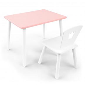 Детский комплект стол и стул «Корона» Rolti Baby (розовый/белый, массив березы/мдф) в Шадринске - shadrinsk.ok-mebel.com | фото