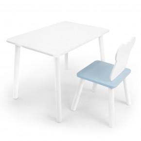 Детский комплект стол и стул «Мишка» Rolti Baby (белый/голубой, массив березы/мдф) в Шадринске - shadrinsk.ok-mebel.com | фото
