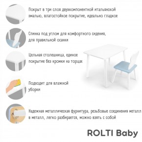 Детский комплект стол и стул «Облачко» Rolti Baby  (голубая столешница/белое сиденье/белые ножки) в Шадринске - shadrinsk.ok-mebel.com | фото 4