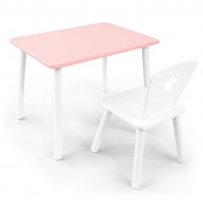 Детский комплект стол и стул «Звезда» Rolti Baby (розовый/белый, массив березы/мдф) в Шадринске - shadrinsk.ok-mebel.com | фото