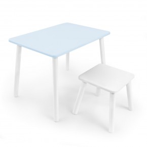 Детский комплект стол и табурет Rolti Baby (голубая столешница/белое сиденье/белые ножки) в Шадринске - shadrinsk.ok-mebel.com | фото