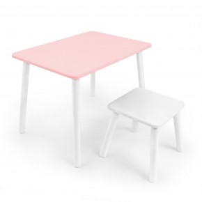 Детский комплект стол и табурет Rolti Baby (розовая столешница/белое сиденье/белые ножки) в Шадринске - shadrinsk.ok-mebel.com | фото