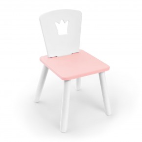 Детский стул Rolti Baby «Корона» (белый/розовый/белый, массив березы/мдф) в Шадринске - shadrinsk.ok-mebel.com | фото 1