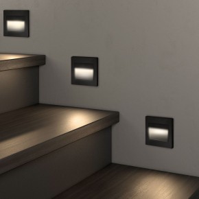 DK3050-BK Светильник встраиваемый в стену, IP 20, LED 3000, 1 Вт, черный пластик в Шадринске - shadrinsk.ok-mebel.com | фото 3
