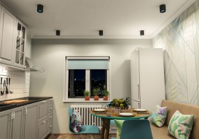 DK3090-BK+CY Светильник накладной IP 20, 10 Вт, GU5.3, LED, черный/голубой, пластик в Шадринске - shadrinsk.ok-mebel.com | фото 2