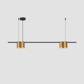 DK4061-BK+SG Подвесной светильник ORBIT, IP20, 4xGU10 LED до 15 Вт, черный + сатинированное золото, алюминий в Шадринске - shadrinsk.ok-mebel.com | фото