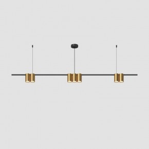 DK4063-BK+SG Подвесной светильник ORBIT, IP20, 7xGU10 LED до 15 Вт, черный + сатинированное золото, алюминий в Шадринске - shadrinsk.ok-mebel.com | фото