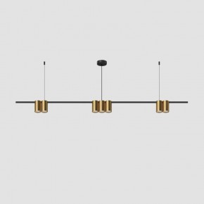 DK4063-BK+SG Подвесной светильник ORBIT, IP20, 7xGU10 LED до 15 Вт, черный + сатинированное золото, алюминий в Шадринске - shadrinsk.ok-mebel.com | фото 2