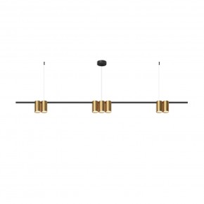 DK4063-BK+SG Подвесной светильник ORBIT, IP20, 7xGU10 LED до 15 Вт, черный + сатинированное золото, алюминий в Шадринске - shadrinsk.ok-mebel.com | фото 3