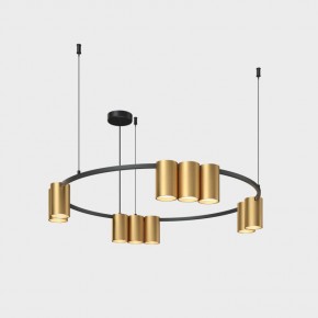 DK4065-BK+SG Подвесной светильник ORBIT , IP20, 10xGU10 LED до 15 Вт, черный + сатинированное золото, алюминий в Шадринске - shadrinsk.ok-mebel.com | фото