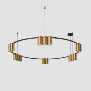 DK4067-BK+SG Подвесной светильник ORBIT, IP20, 15xGU10 LED, до 15 Вт, черный + сатинированное золото, алюминий в Шадринске - shadrinsk.ok-mebel.com | фото 2