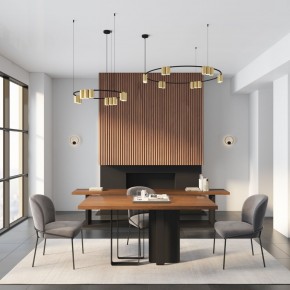 DK4067-BK+SG Подвесной светильник ORBIT, IP20, 15xGU10 LED, до 15 Вт, черный + сатинированное золото, алюминий в Шадринске - shadrinsk.ok-mebel.com | фото 5
