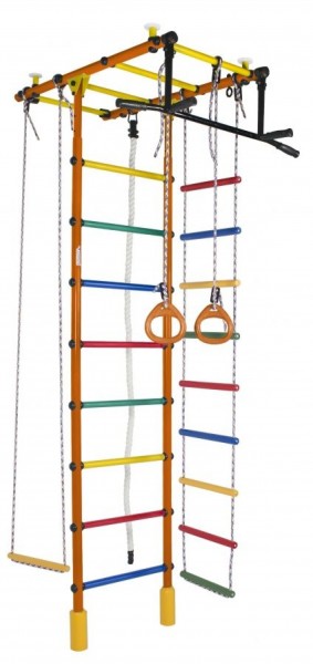 ДСК Атлант оранжевый радуга: турник, кольца, канат, трапеция, веревочная лестница в Шадринске - shadrinsk.ok-mebel.com | фото 1