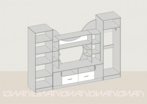 Гостиная Аллегро с 2 шкафами вариант-5 (Ясень светлый/тёмный) в Шадринске - shadrinsk.ok-mebel.com | фото 2