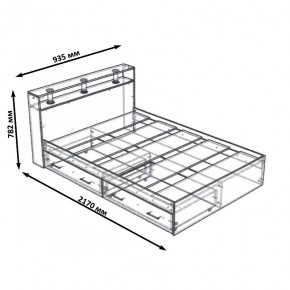 Камелия Кровать с ящиками 0900, цвет дуб сонома, ШхГхВ 93,5х217х78,2 см., сп.м. 900х2000 мм., без матраса, основание есть в Шадринске - shadrinsk.ok-mebel.com | фото 6