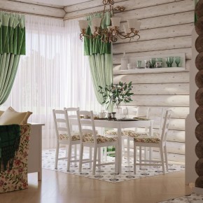 Комлект Вествик обеденный стол и четыре стула, массив сосны, цвет белый в Шадринске - shadrinsk.ok-mebel.com | фото