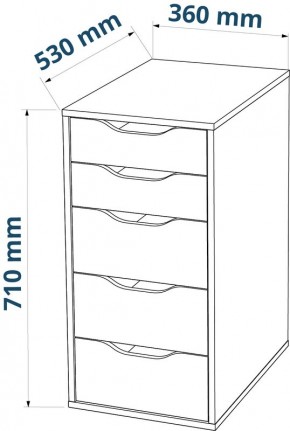 Комод Ингар белый с пятью выдвижными ящиками в Шадринске - shadrinsk.ok-mebel.com | фото 3