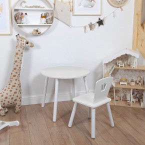 Комплект детский стол КРУГЛЫЙ и стул КОРОНА ROLTI Baby (белая столешница/белое сиденье/белые ножки) в Шадринске - shadrinsk.ok-mebel.com | фото