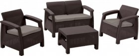 Комплект мебели Корфу сет (Corfu set) коричневый - серо-бежевый * в Шадринске - shadrinsk.ok-mebel.com | фото