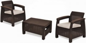 Комплект мебели Корфу Уикенд (Corfu Weekend) коричневый - серо-бежевый * в Шадринске - shadrinsk.ok-mebel.com | фото 1