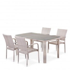 Комплект плетеной мебели T256C/Y376C-W85 Latte (4+1) + подушки на стульях в Шадринске - shadrinsk.ok-mebel.com | фото