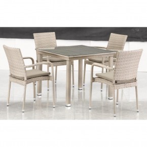 Комплект плетеной мебели T256C/Y376C-W85 Latte (4+1) + подушки на стульях в Шадринске - shadrinsk.ok-mebel.com | фото 3