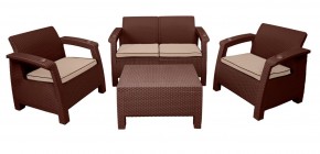 Комплект уличной мебели Yalta Premium Terrace Set (Ялта) шоколадый (+подушки под спину) в Шадринске - shadrinsk.ok-mebel.com | фото