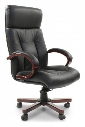 Кресло для руководителя Chairman 421 черный/орех темный, черный в Шадринске - shadrinsk.ok-mebel.com | фото