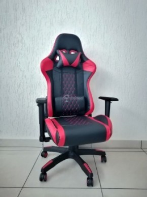 Кресло геймерское Barneo K-53 (черная экокожа красные вставки) в Шадринске - shadrinsk.ok-mebel.com | фото