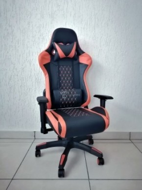 Кресло геймерское Barneo K-53 (черная экокожа оранжевые вставки) в Шадринске - shadrinsk.ok-mebel.com | фото