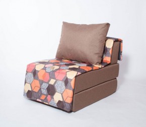 Кресло-кровать бескаркасное Харви (коричневый-геометрия браун) в Шадринске - shadrinsk.ok-mebel.com | фото
