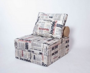 Кресло-кровать-пуф бескаркасное Прайм (Газета) в Шадринске - shadrinsk.ok-mebel.com | фото
