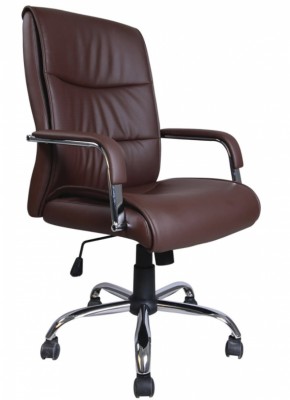 Кресло офисное BRABIX "Space EX-508" (экокожа, хром, коричневое) 531164 в Шадринске - shadrinsk.ok-mebel.com | фото