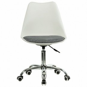 Кресло стул BRABIX "Eames MG-310 CH", хром, пластик белый, ткань серая, 532924 в Шадринске - shadrinsk.ok-mebel.com | фото