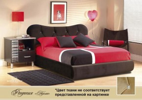 Кровать 1400 Феодосия со стразами в к/з "Классик 307 коричневый" серия Норма (+основание на опорах) в Шадринске - shadrinsk.ok-mebel.com | фото