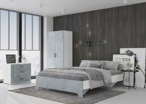 Кровать 1,6 VICTOR + основание (Белый-Бетон) в Шадринске - shadrinsk.ok-mebel.com | фото 4