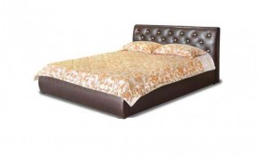 Кровать 1600 Флоренция в к/з "Классик 307 коричневый" (серия Норма) + основание + опоры в Шадринске - shadrinsk.ok-mebel.com | фото