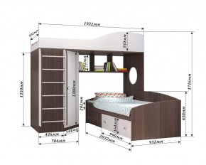 Кровать-чердак Кадет 2 с металлической лестницей в Шадринске - shadrinsk.ok-mebel.com | фото 2