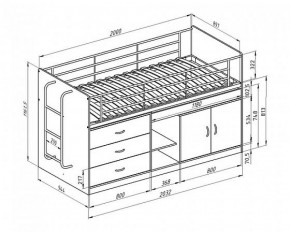 Кровать-чердак "Дюймовочка-6"  Белый/Розовый в Шадринске - shadrinsk.ok-mebel.com | фото 2