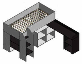 Кровать-чердак "Теремок-2" Дуб молочный/Розовый в Шадринске - shadrinsk.ok-mebel.com | фото 2