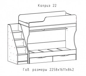 КАПРИЗ-22 Кровать двухъярусная 800 настил ЛДСП в Шадринске - shadrinsk.ok-mebel.com | фото 2