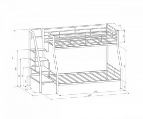 Кровать двухъярусная "Толедо-1" Черный/Венге в Шадринске - shadrinsk.ok-mebel.com | фото 2