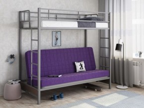 Кровать двухъярусная с диваном "Мадлен" (Серый/Фиолетовый) в Шадринске - shadrinsk.ok-mebel.com | фото 1