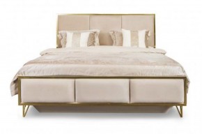 Кровать Lara 1600 с мягким изголовьем + основание (белый глянец) в Шадринске - shadrinsk.ok-mebel.com | фото 1