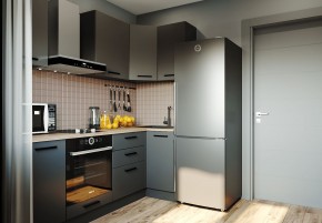 Кухня угловая Антрацит 2200х1000 (Стол. 38мм) в Шадринске - shadrinsk.ok-mebel.com | фото