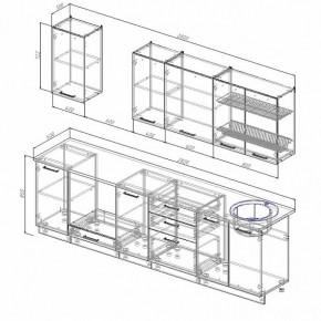 Кухонный гарнитур Антрацит 2800 (Стол. 26мм) в Шадринске - shadrinsk.ok-mebel.com | фото 2