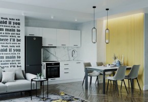 Кухонный гарнитур Белый Глянец 2550 (Стол. 26мм) в Шадринске - shadrinsk.ok-mebel.com | фото